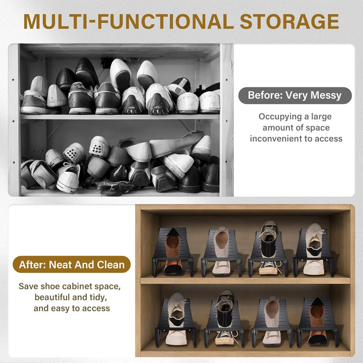 Platzsparender Schuhorganizer 10 Stück, Rutschfeste Schuhhalter aus hochwertigem PP, Schuhschlitz fü
