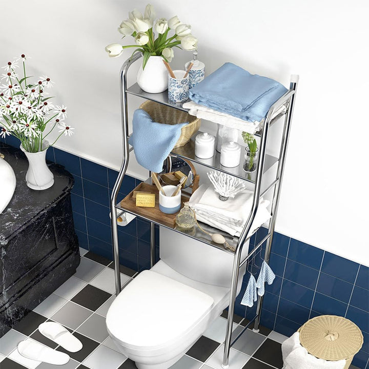 Garvee Toilettenregal, Edelstahl Badezimmerregal, WC-Regal über Der Toilette, Stehregal Fürs Badezim