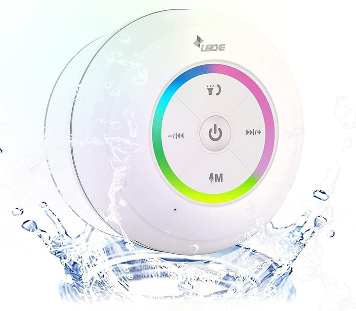 LEICKE Bluetooth Duschlautsprecher, Bluetooth Lautsprecher Shower, Staub-/Dampf-/Wasserdichter Dusch