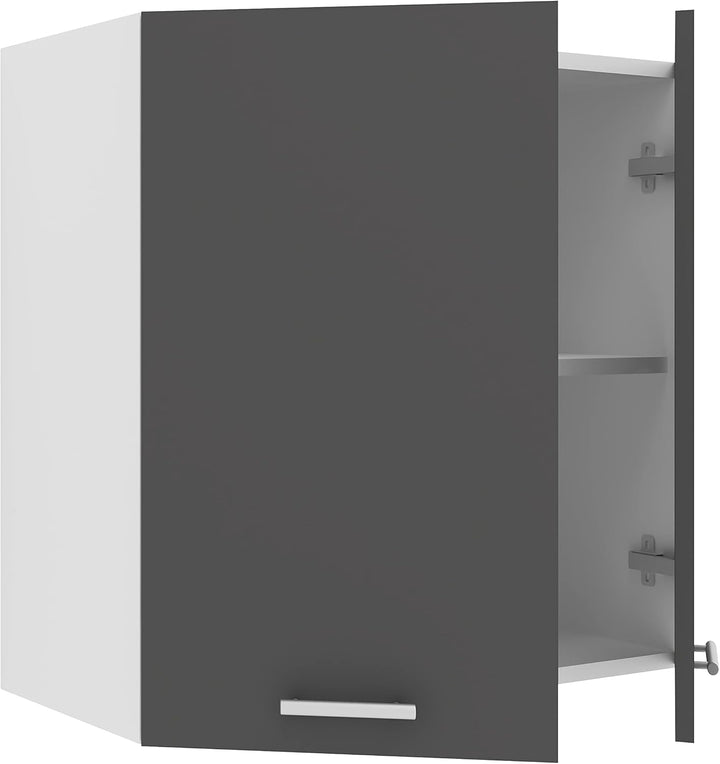 VCM Küchenschrank Breite 60 cm Holztür Hängeschrank Küche Küchenmöbel Esilo Weiss/Anthrazit Weiss /