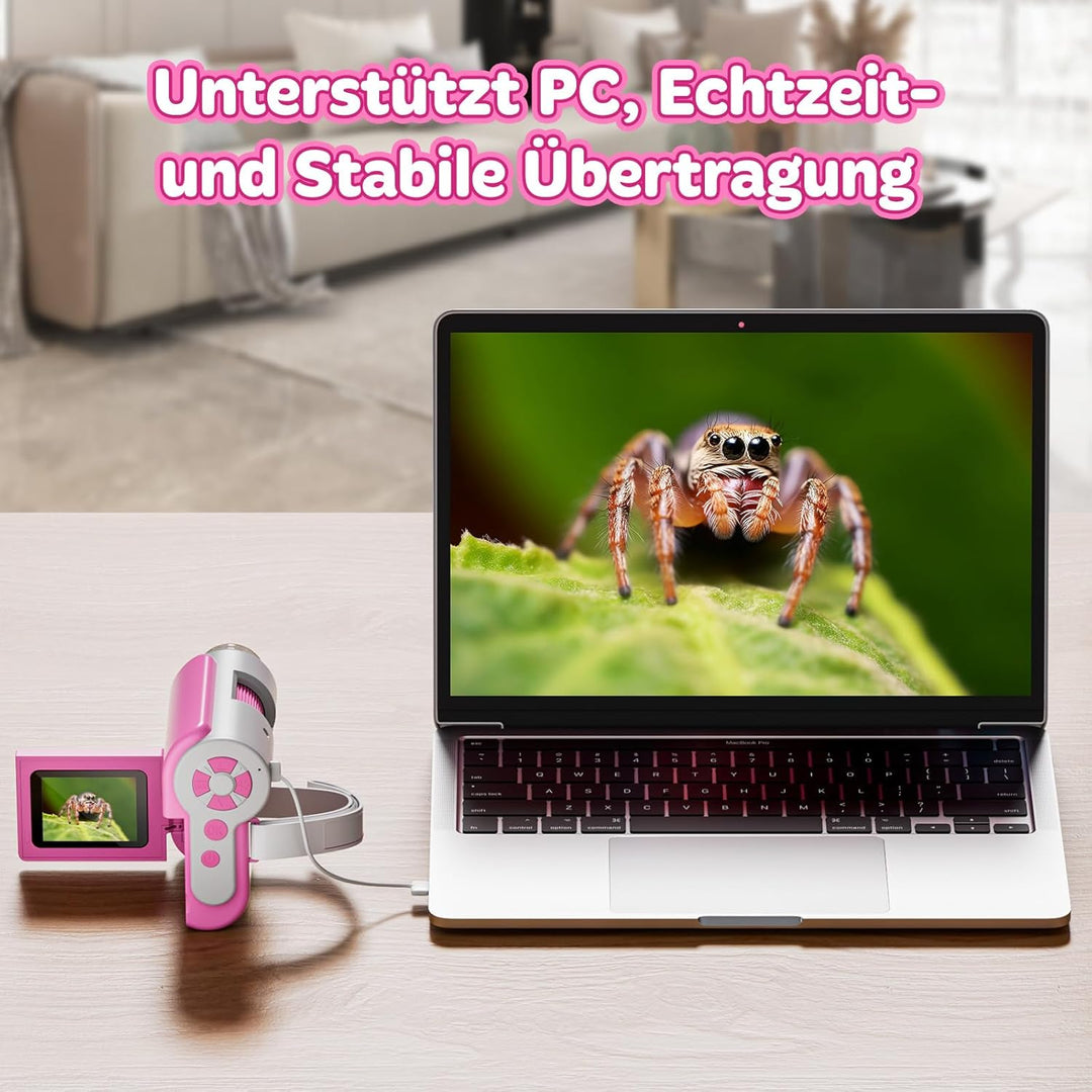 HUTACT Handy Digitales mikroskop für Kinder: 1000-faches Tragbares Mikroskop Kamera mit 4K-2,0-Zoll-