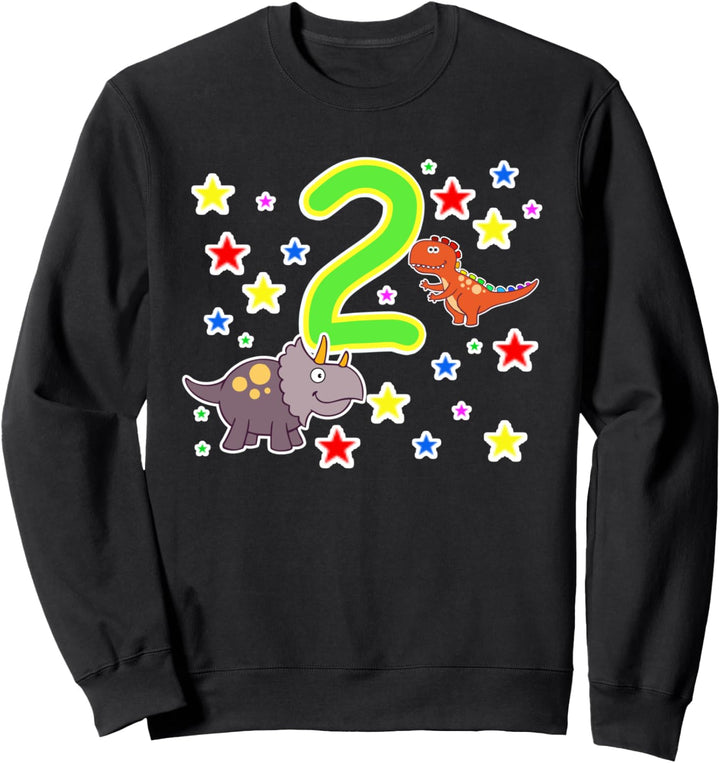 Ich bin zwei Jahre alt Dinosaurier 2. Kindergeburtstag Sweatshirt