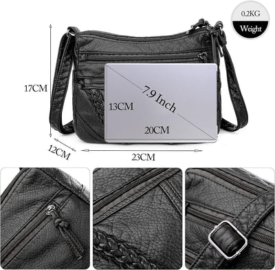 FANDARE Damen Umhängetasche Schultertasche Frauen Crossbody Bag Wasserdicht PU Leder Damentasche Sch