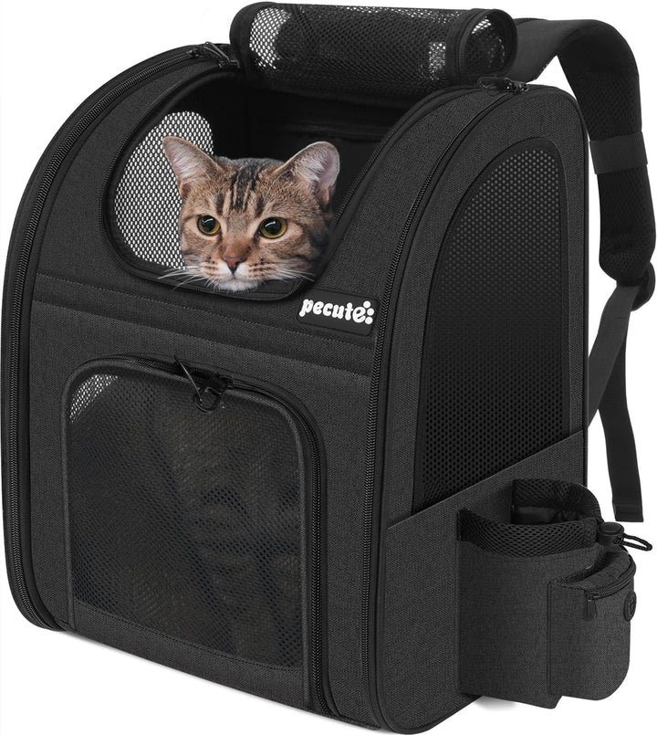 pecute Haustier Rucksack mit Netzfenster, Tragbare und Faltbare Katzentasche, Atmungsaktive und Leic