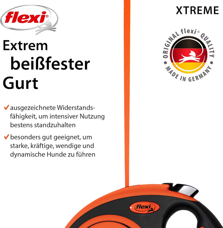 flexi Rollleine Xtreme - Tape Leash schwarz orange, L (1er Pack), XT30T5.251.S OR schwarz orange L,