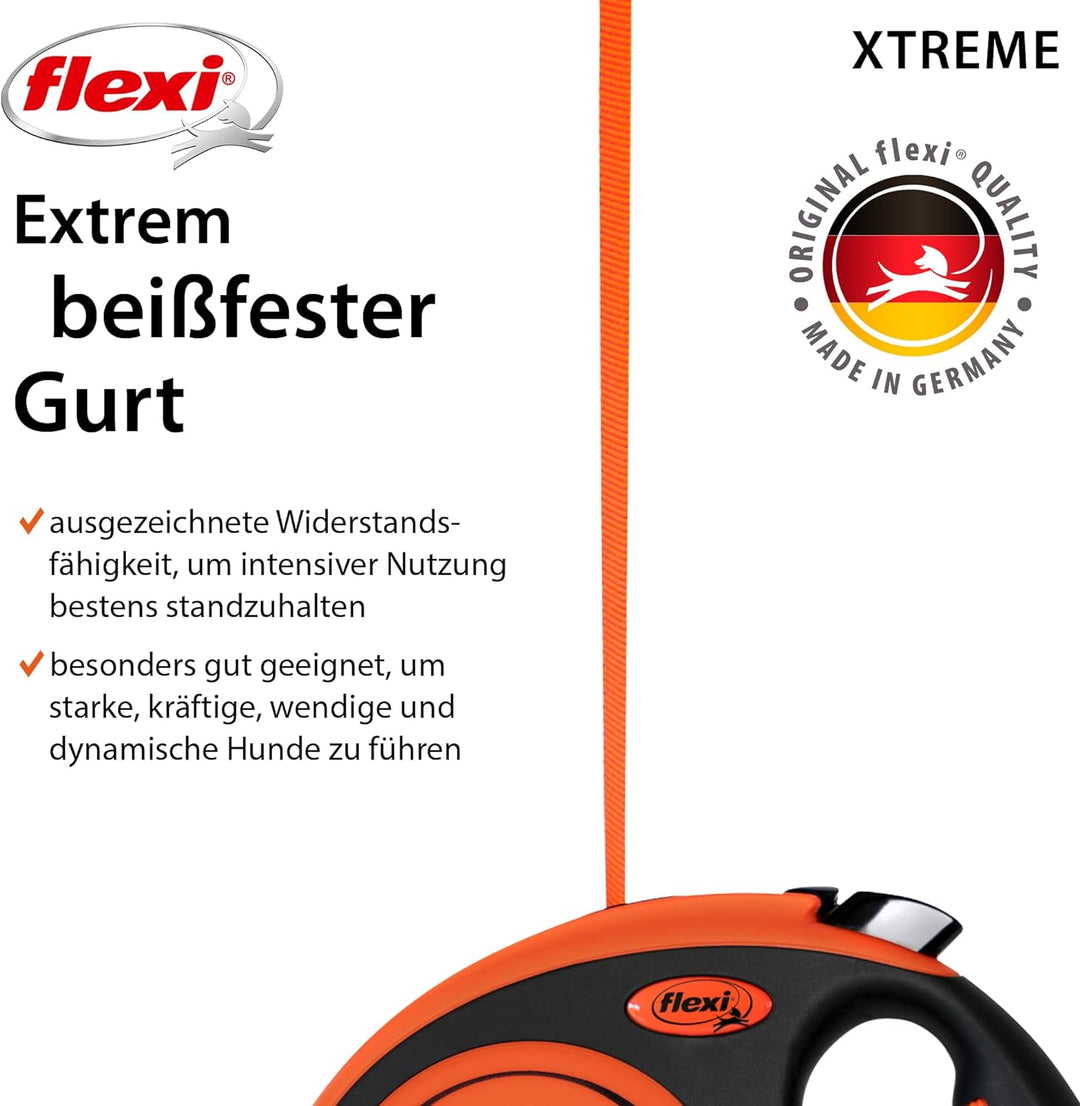 flexi Rollleine Xtreme - Tape Leash schwarz orange, L (1er Pack), XT30T5.251.S OR schwarz orange L,