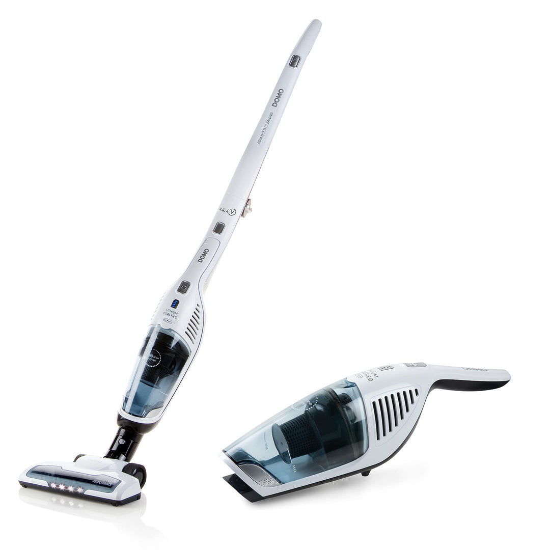 DOMO DO217SV Akkustaubsaugers 2-in-1 – mit Kabel – 0,45 L – Blau/Weiss White, White