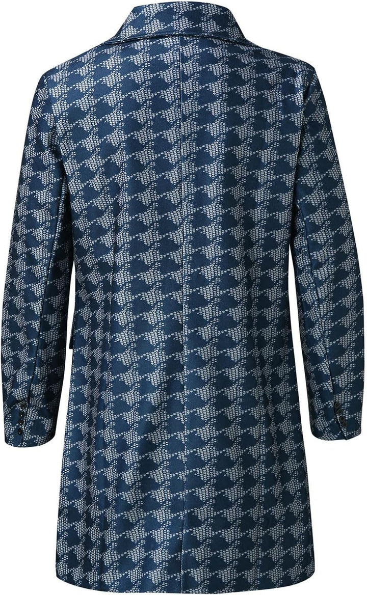 Zhiyao Herren Warm Wollmantel Stehkragen Wintermantel Trenchcoat Klassischer Winter Jacke Reverskrag