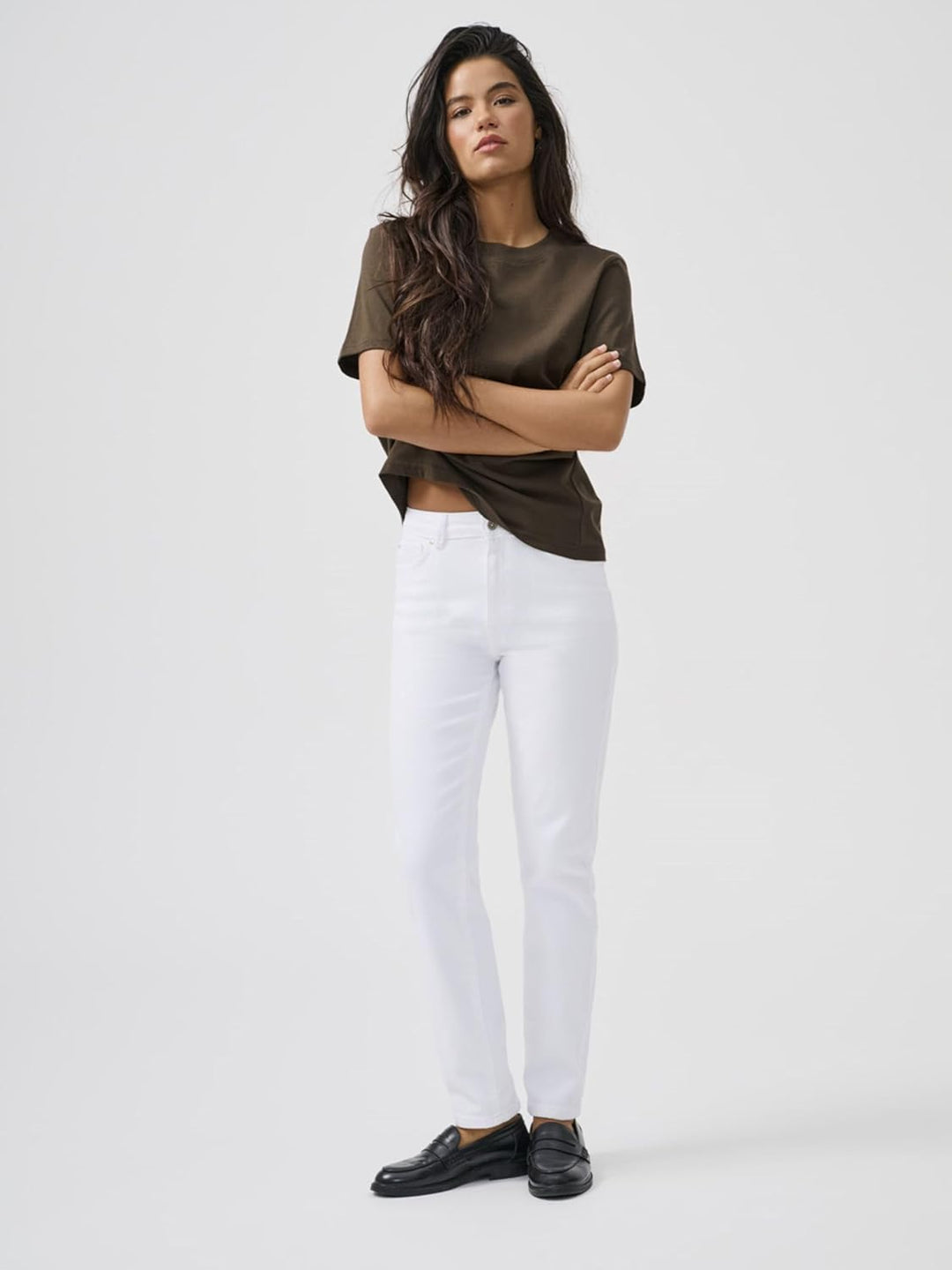 ONLY Female Straight-Fit Jeans ONLEMILY Hohe Taille Gerade geschnitten Jeans 25W / 30L Weiss, 25W /