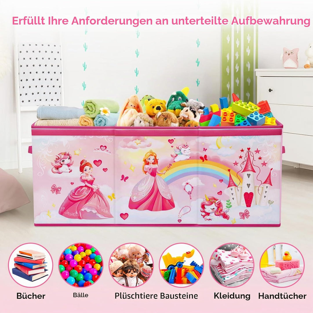 Extra Gross Aufbewahrungsbox mit Deckel Kinder, Zusammenklappbare Oxford-Spielzeugkiste mit Griff fü