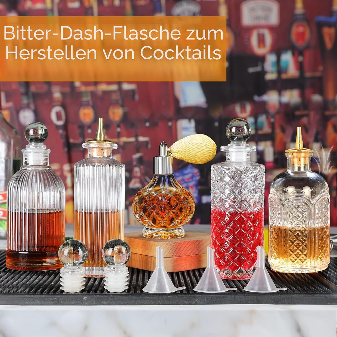 Bitterflasche für Cocktails Packung mit 5 Zerstäuber Bitters Glas for Angostura Orange Bitter Bitter