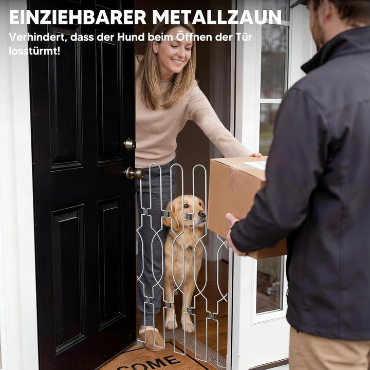 Snagle Paw Einziehbar Metall Türschutzgitter für Haustüren, Anti-Ausbruch Türschutzgitter, 72cm Brei