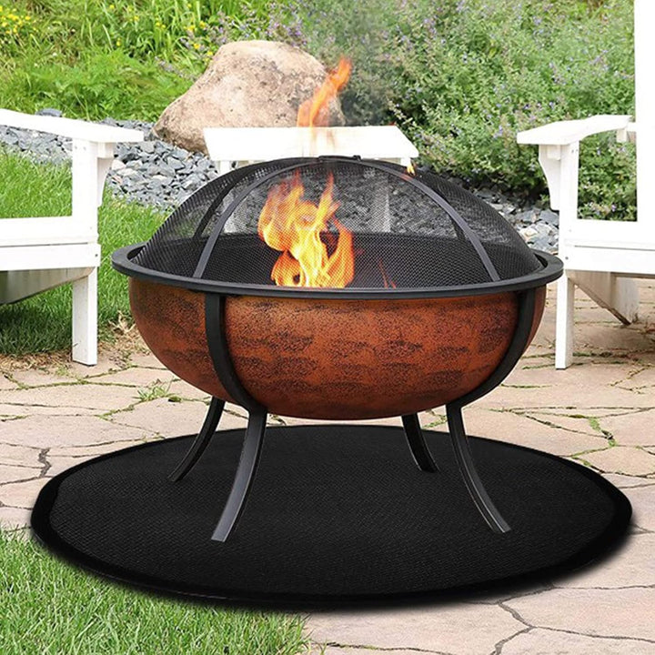 Feuerschale Matte Feuerstelle Unterlage 3 Schicht Grosse Schwarz Runden Feuerstellenmatte Grillmatte