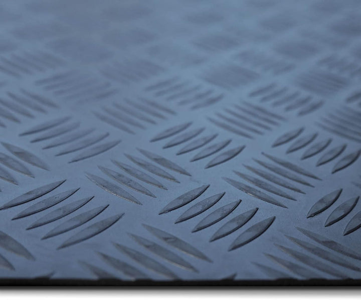Nova Forma Gummiläufer Meterware Checker - 150 x 100 cm - Schwarz 3mm | Rutschhemmende Gummimatte mi