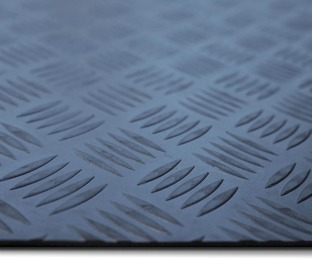 Nova Forma Gummiläufer Meterware Checker - 100 x 50 cm - Schwarz 3mm | Rutschhemmende Gummimatte mit