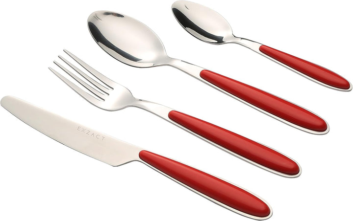 Exzact Rostfrei Stahl Besteck Set EX07 Rot 16st, Rot 16st