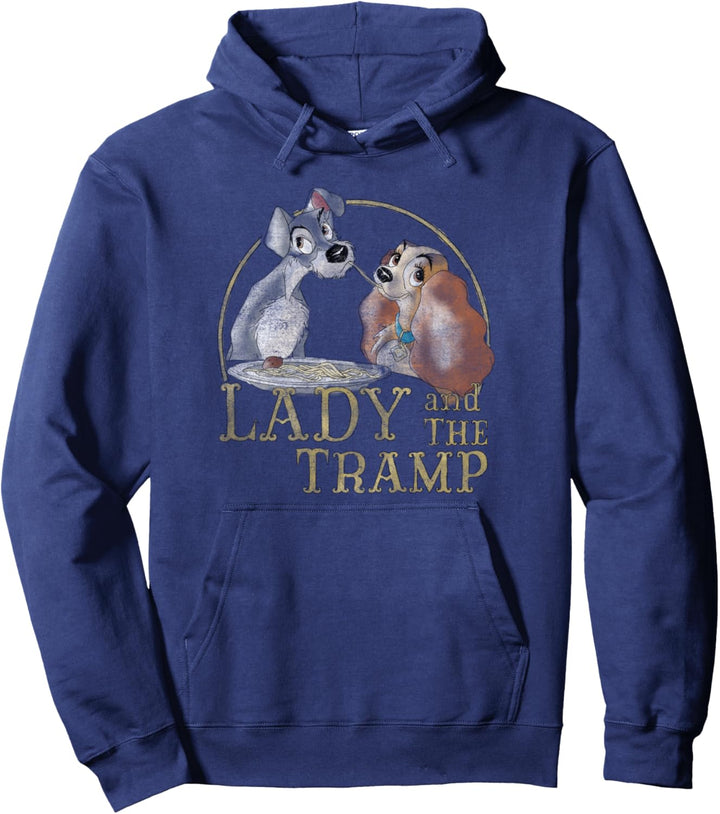 Disney Lady And The Tramp Simple Logo Portrait Pullover Hoodie