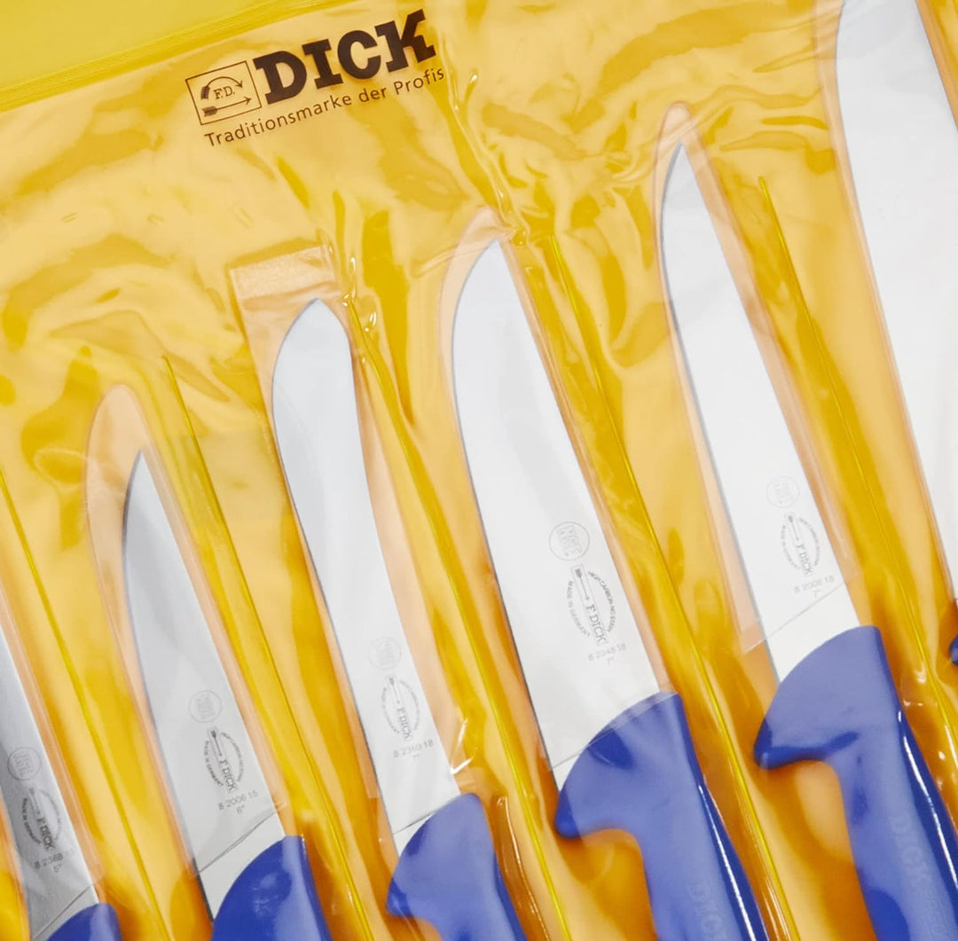 F. DICK Messer Set ErgoGrip 6-teilig (Blockmesser 18, 23 cm, Stechmesser 15, Sortiermesser 18 cm, Au