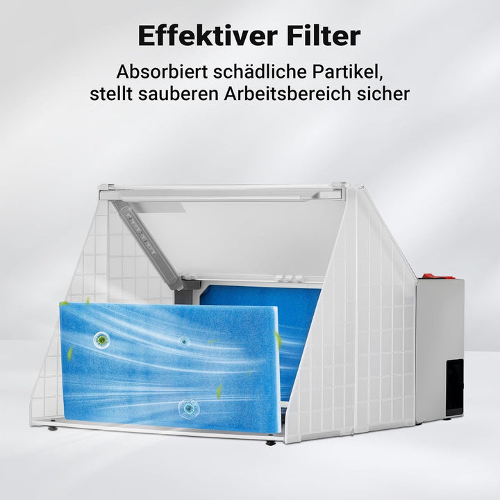 Airbrush Zubehör Absauganlage 4m³ / min Filter Farbnebel beleuchtet