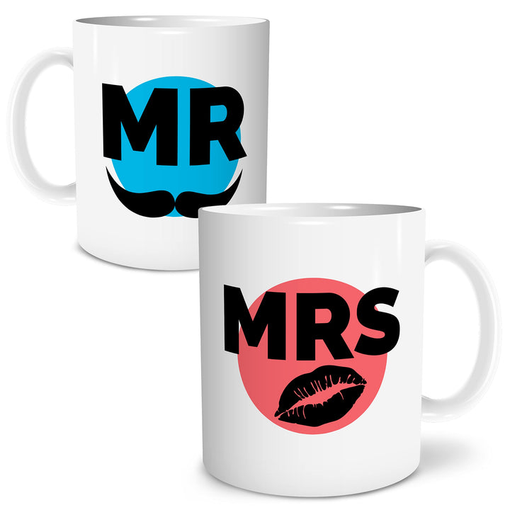 Mr Mrs Geschenkset mit 2 Tassen für Liebespaare zum Valentinstag Hochzeit Weihnachten Beide Tassen S