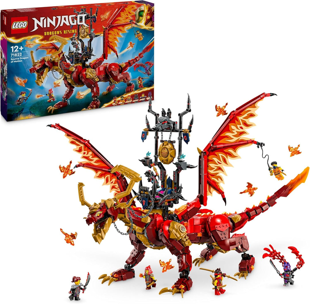 Lego NINJAGO Quelldrache der Bewegung, Abenteuer-Spielzeug für Kinder, Ninja-Spielset mit 6 Minifigu