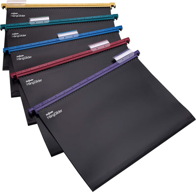 Snopake HangGlider Suspension Files - 25 Files; Asst Cols: 10279 Schwarz (Foolscap), Schwarz (Foolsc