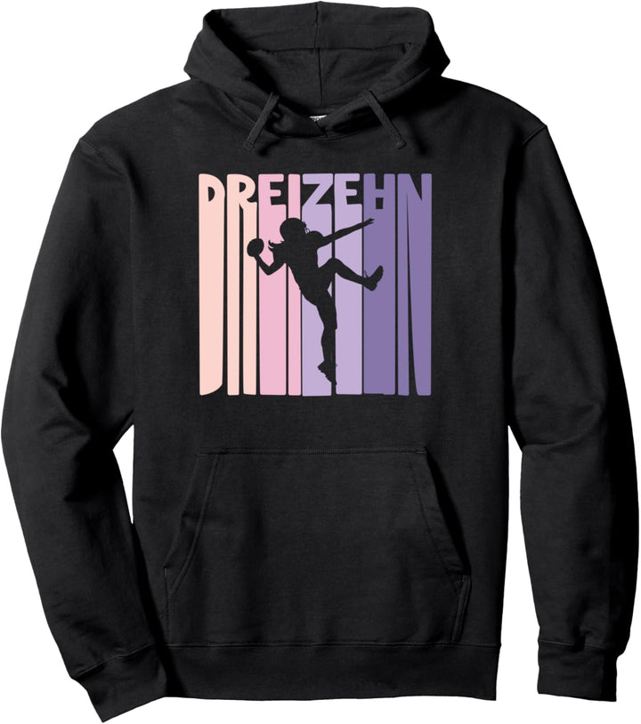 13. Geburtstag Mädchen Retro American Football 13 Jahre alt Pullover Hoodie