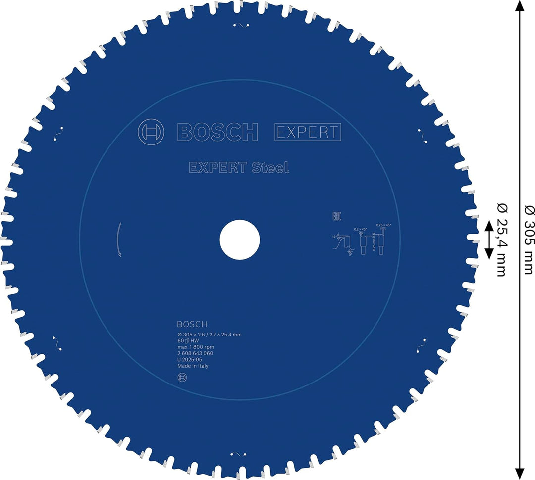 Bosch Accessories Bosch Professional 1x Kreissägeblatt Expert for Steel (für Stahl, Sägeblatt Ø 305