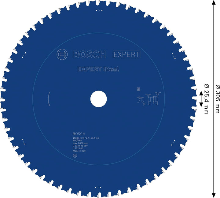 Bosch Accessories Bosch Professional 1x Kreissägeblatt Expert for Steel (für Stahl, Sägeblatt Ø 305
