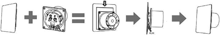 F.H. ANA Design Badlüfter Wandlüfter Deckenlüfter mit Feuchtesensor + Nachlauf Ø 125 mm Dekorative F