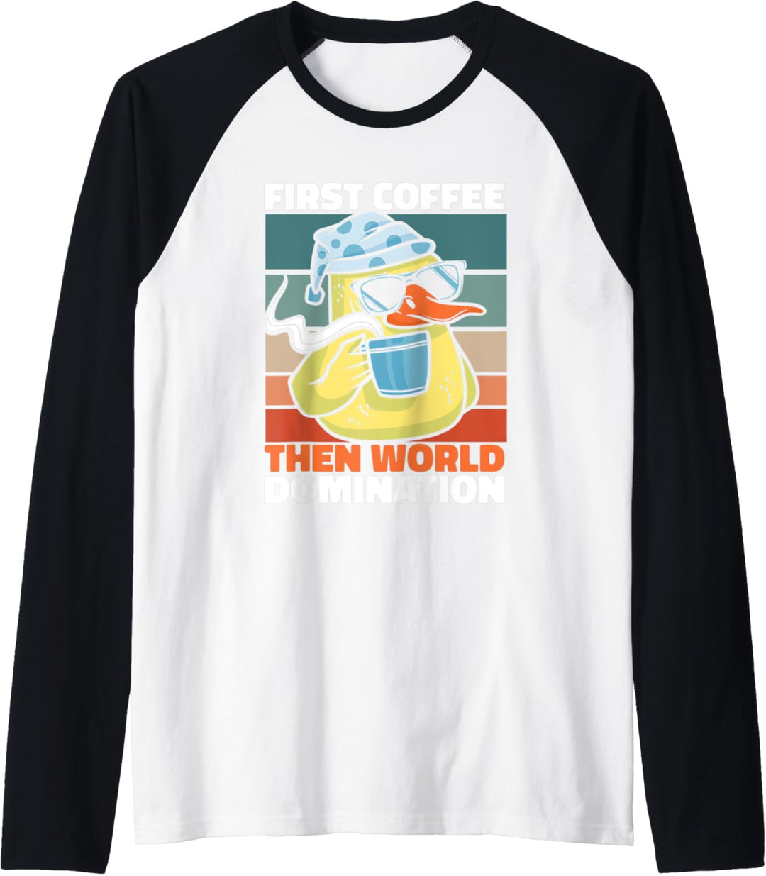 Retro Ente Kaffee Sonnenbrille Erpel Federvieh Vintage Ente Raglan