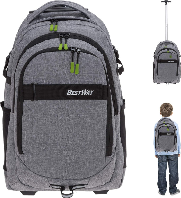 Bestway Trolley Schulrucksack Schultrolley 2 Teile Set Packer Evo inklusive Regenhülle 40244 (Dark S