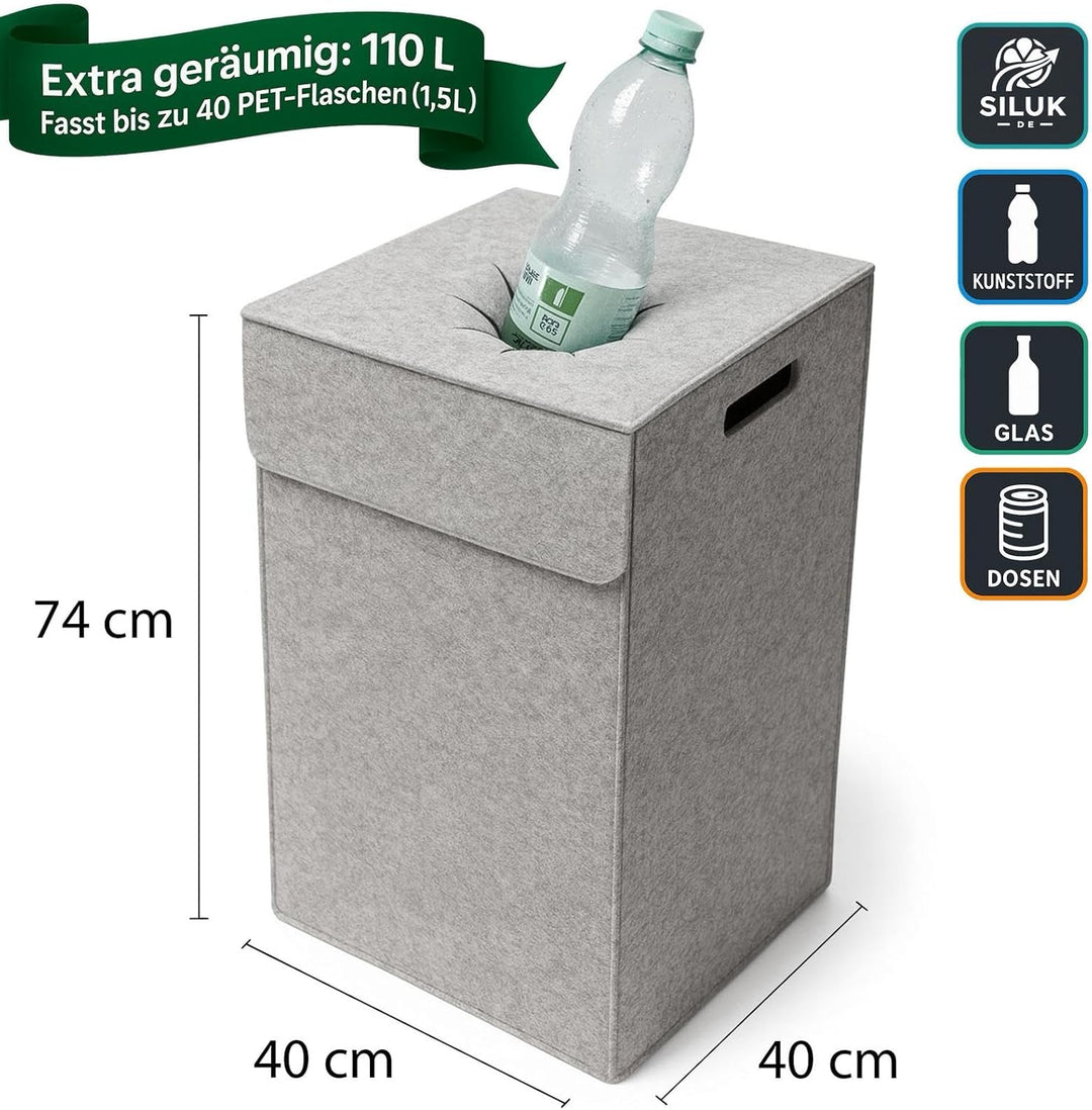 SILUK Pfandflaschen Aufbewahrung 110L – Stabiler - Pfandflaschen Aufbewahrung, Flaschensammler mit D