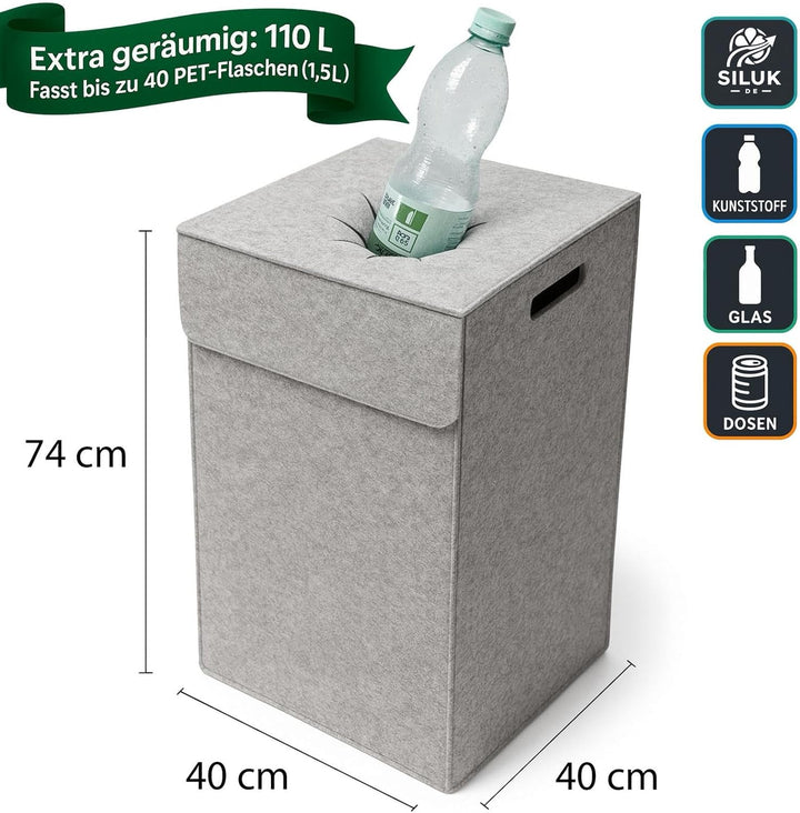 SILUK Pfandflaschen Aufbewahrung 110L – Stabiler - Pfandflaschen Aufbewahrung, Flaschensammler mit D