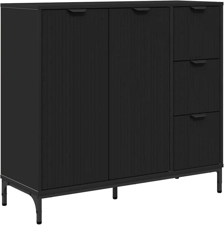 Homgoday Sideboard Schwarz 89,5 x 33 x 82 cm Holzwerkstoff Anrichte Model883455