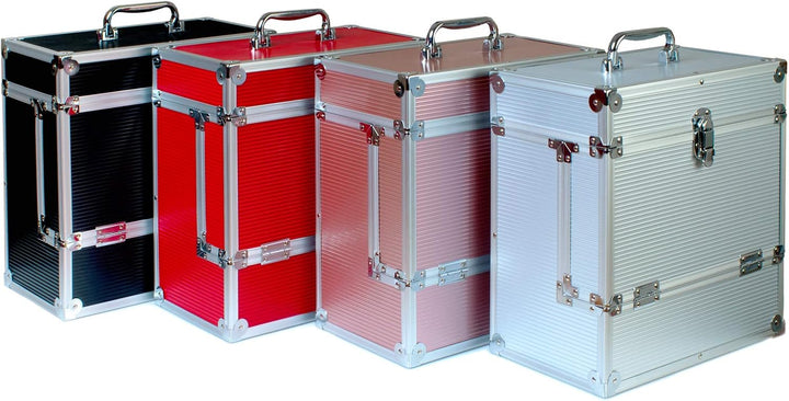 Yellodoor Retro Music – Aluminium-Aufbewahrungskoffer mit Klappdeckel für 33 U/min, einfacher Zugrif