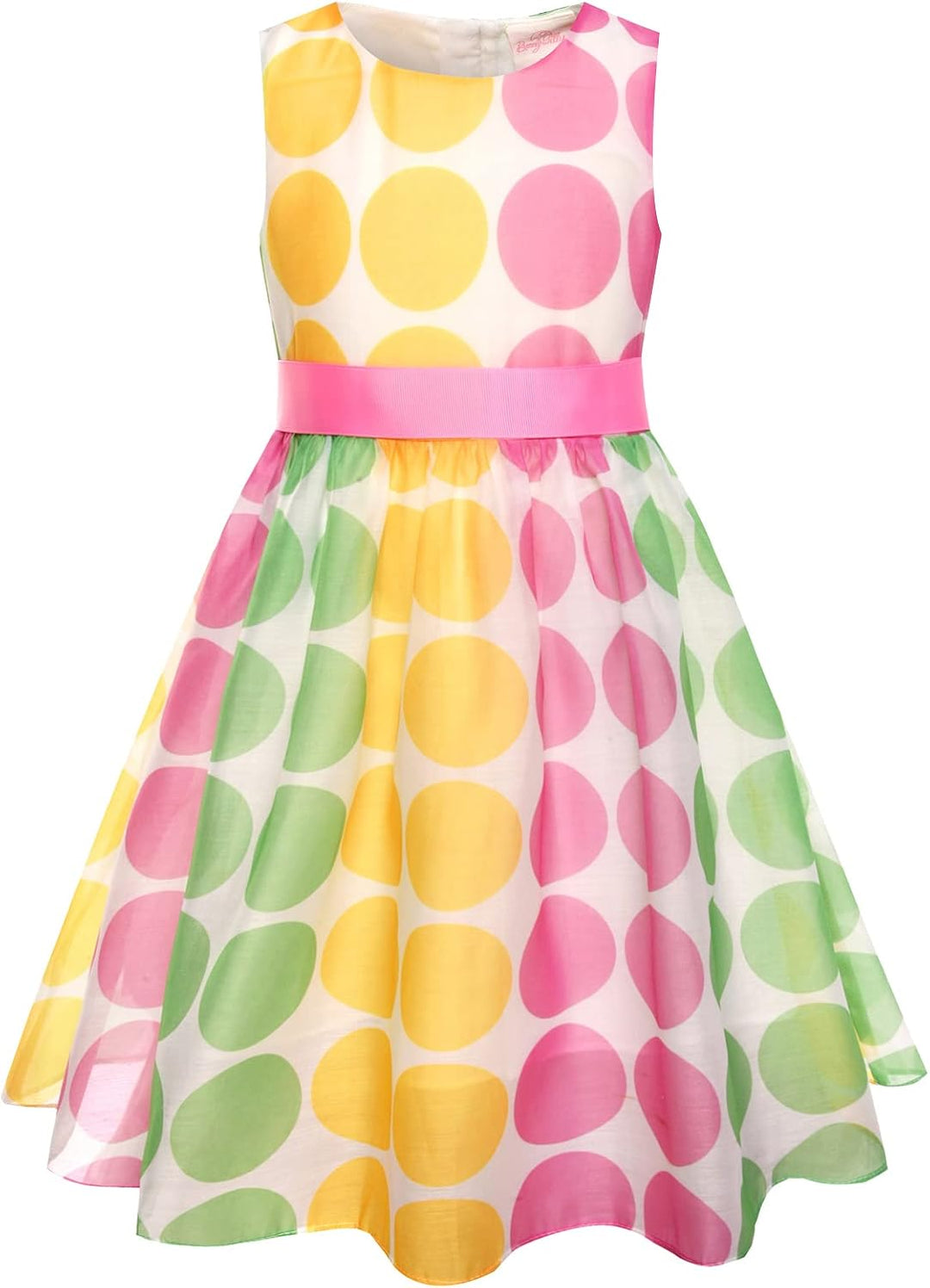 BONNY BILLY Mädchen Kleider Vintage Blumen Festlich Hochzeit Elegant Kinder Kleid mit Gürtel 3-4 Jah