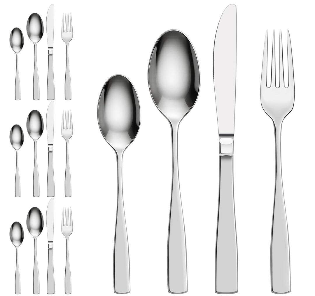 Besteck Set für 4 Person, 16er-Set Messer Gabel Löffel aus Edelstahl Spülmaschinenfestem für Küche,