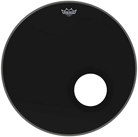 Remo Powerstroke P3 Ebony Bass-Schlagzeugfell, Schwarz, 12,7 cm grossem Loch, 55,9 cm 22", 22"