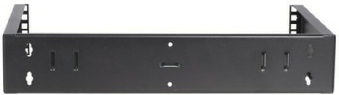 2 HE - 19 Zoll Montagerahmen für Wandbefestigungen ohne Schaniere - 300mm Tief - Schwarz 300mm tiefe
