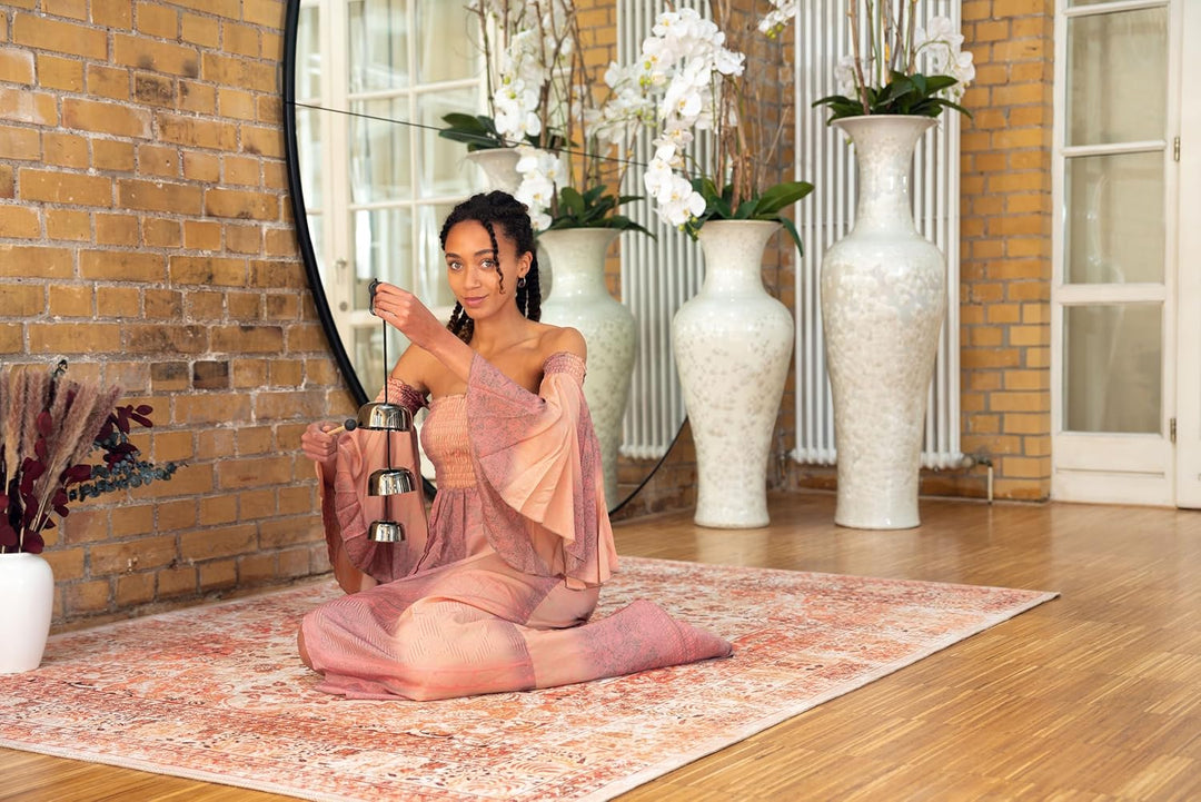Sonic Energy Nagi Klangschalen Set – 3-teilig, hängend – Für Meditation, Yoga &amp; Achtsamkeit – Inkl.
