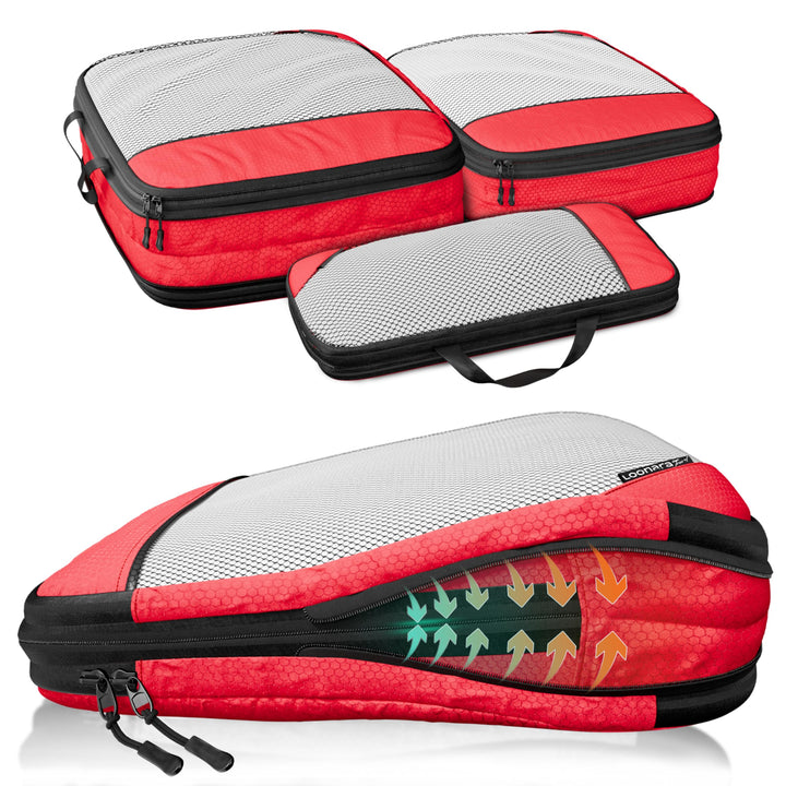 LOONARA Travel Packtaschen Kompression für Koffer und Rucksack [3-teilig] - mehr Platz im Koffer ode