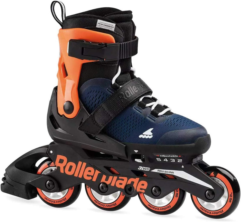 Rollerblade Jungen Microblade Inlineskate 210 Midnight Blue/Warm Orange, 210 Midnight Blue/Warm Oran