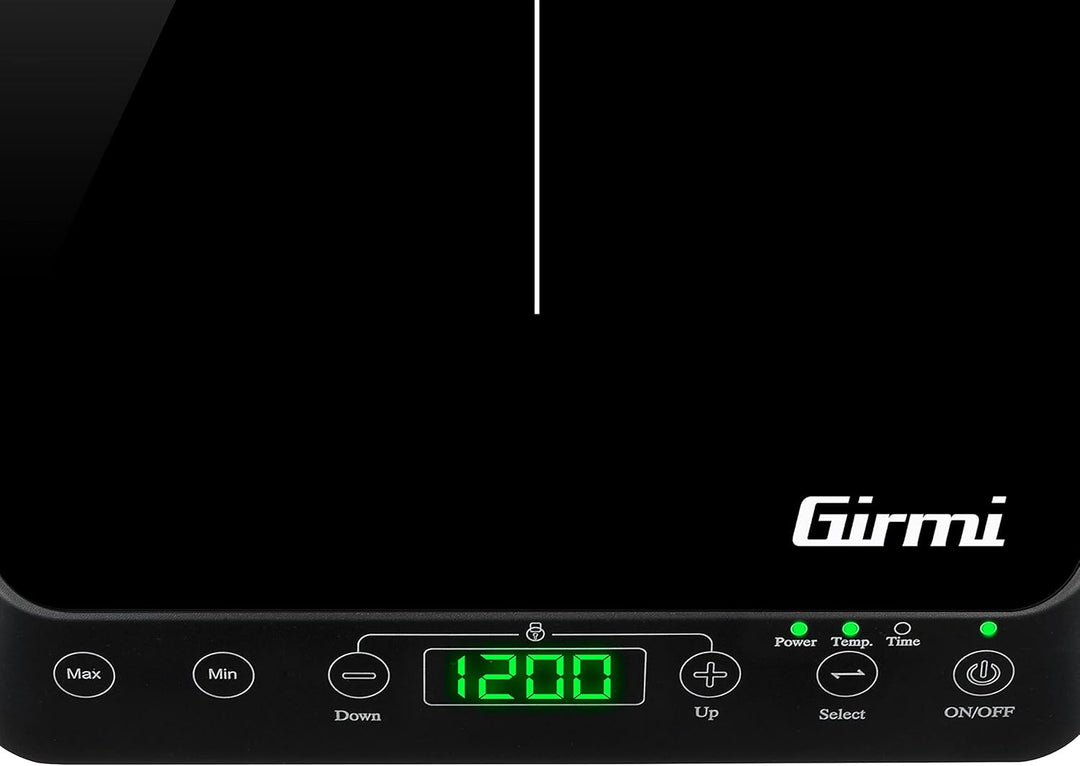 Girmi PI51 Doppel-Induktionsplatte, 3500 Watt, 15 A, Temperaturen von 60 bis 240 °C, Schwarz 3500W,