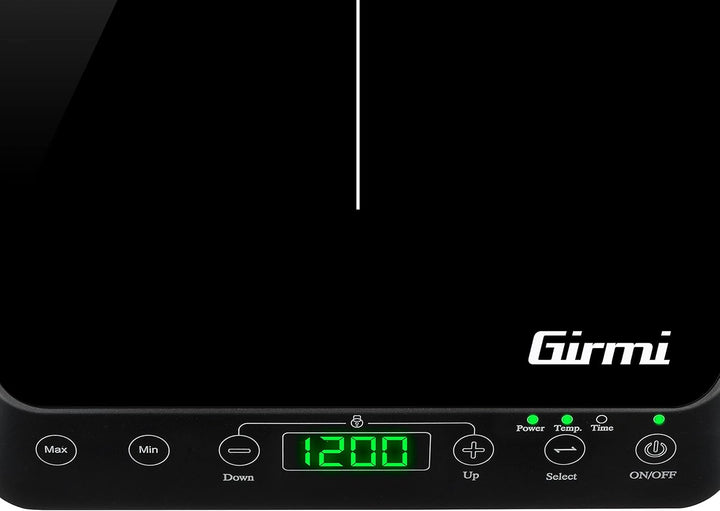 Girmi PI51 Doppel-Induktionsplatte, 3500 Watt, 15 A, Temperaturen von 60 bis 240 °C, Schwarz 3500W,