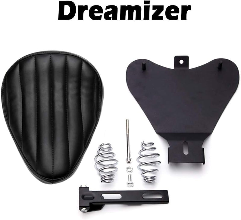 DREAMIZER Schwarz Dick Motorrad Bobber Sitz, Motorrad Solo Sitz für Sportster XL883 1200 Dyna Cross