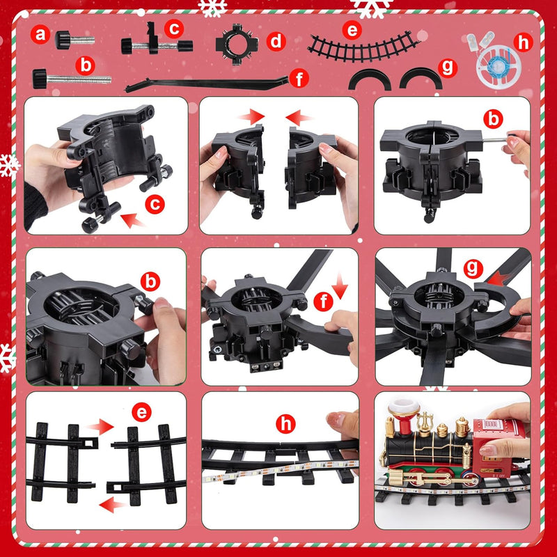 BuzzoXerex Zug Weihnachtsbaum, Eisenbahn Weihnachtsbaum Elektrisch, Weihnachtszug für Den Tannenbaum