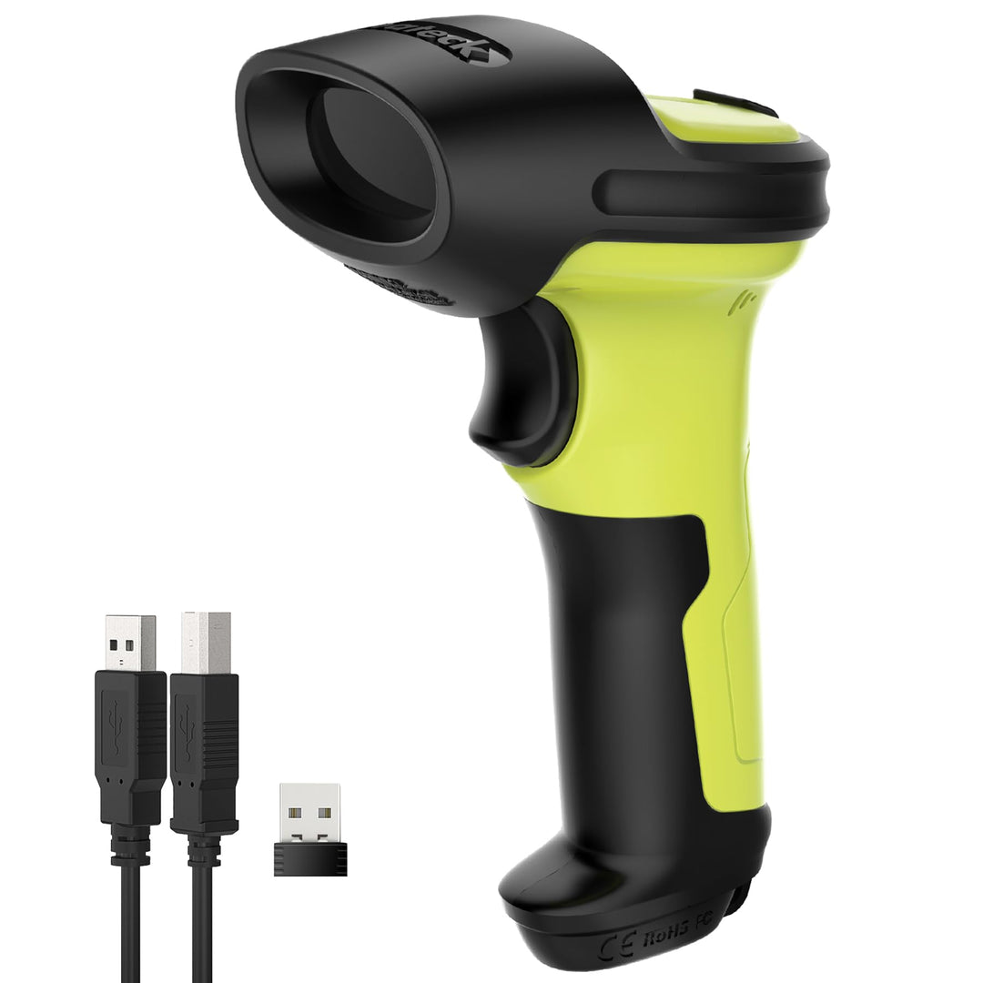 Inateck Barcode Scanner Wireless 2.4 GHz, 35 m Reichweite, automatisches schnelles und präzises Scan
