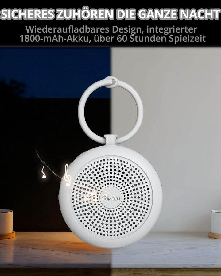HOMGEN White Noise Machine Baby Tragbare Weisses Rauschen Einschlafhilfe Babys Schlafhilfe mit Nacht