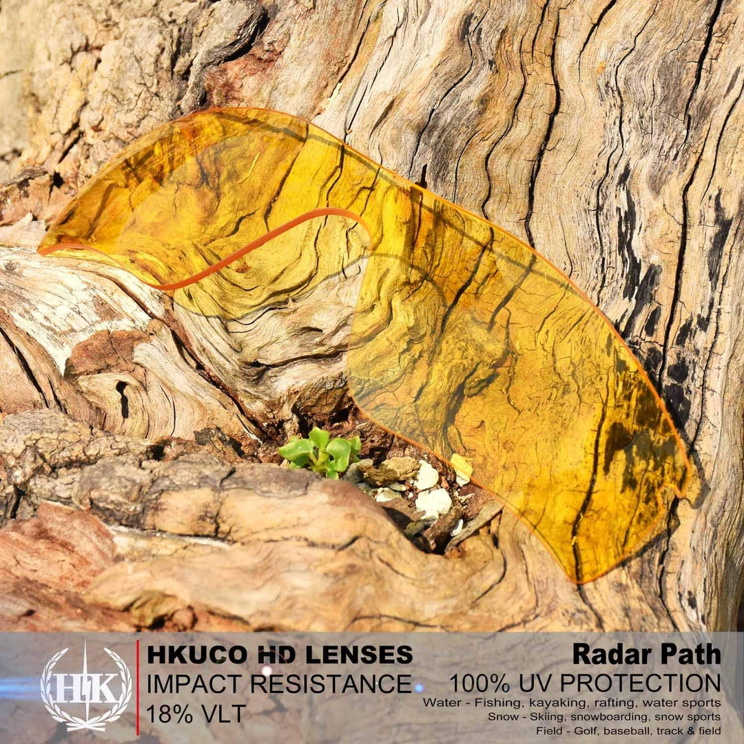 HKUCO Mens Replacement Lenses For Oakley Radar Path Sunglasses Transparent Yellow and Transparent Ph